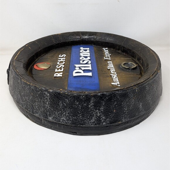 Vintage Reschs Pilsener Beer Barrel 3D Foam Sign 16" Australian Export Pilsner - Picture 4 of 6